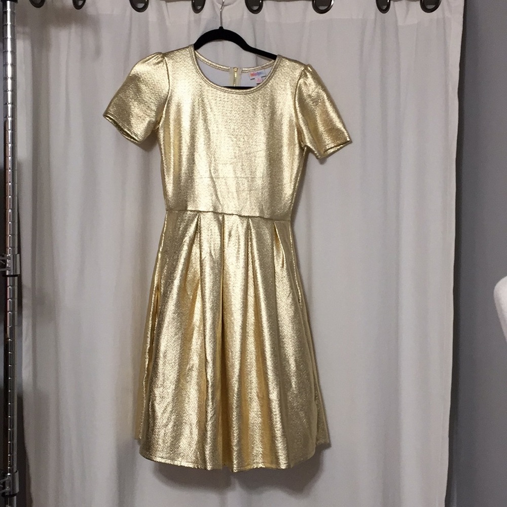 Gold foil elegant LuLaRoe Amelia S
